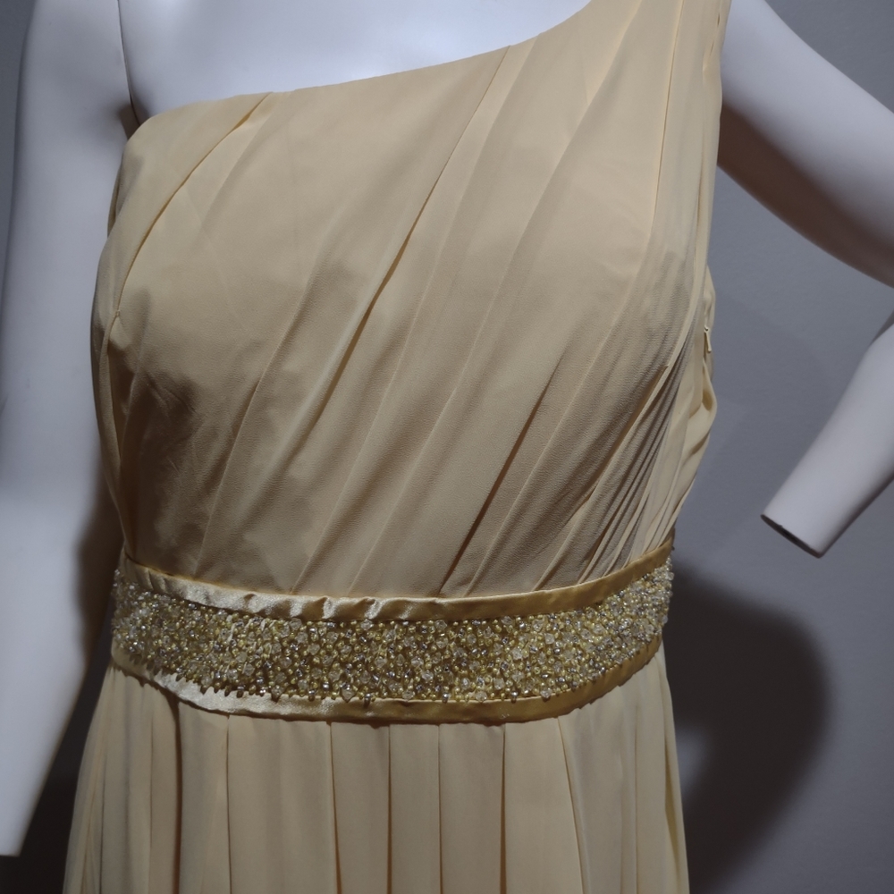 Bill Levkoff chiffon yellow dress 18